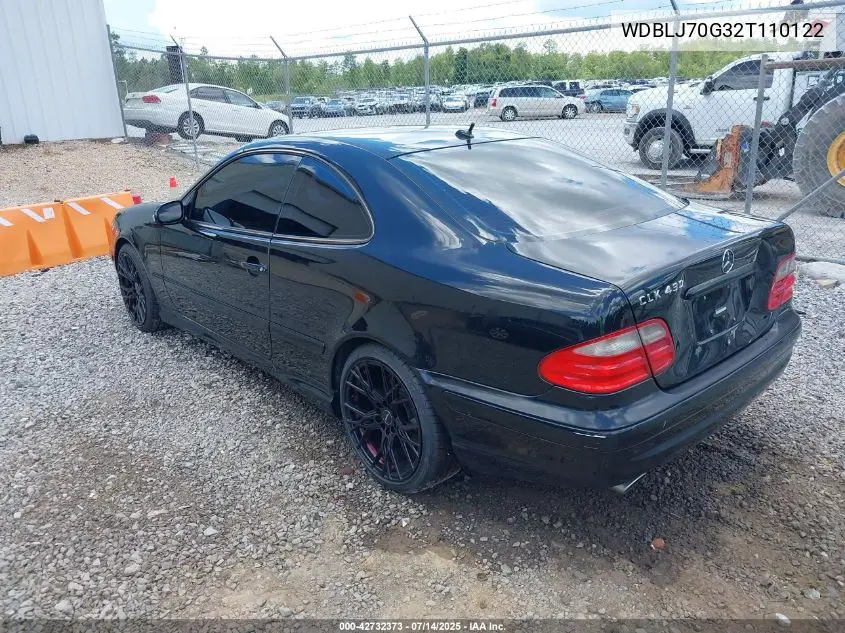 2002 Mercedes-Benz Clk 430 VIN: WDBLJ70G32T110122 Lot: 42732373