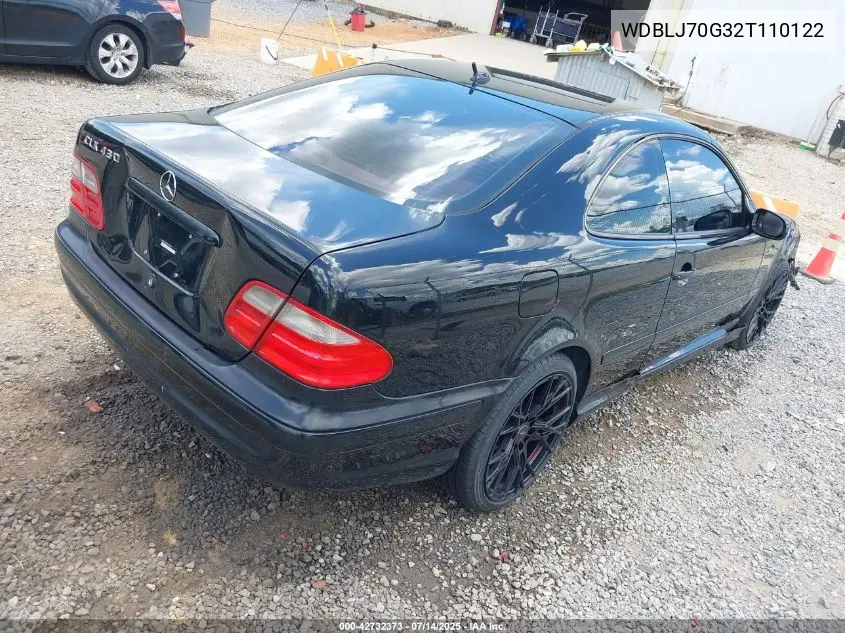 2002 Mercedes-Benz Clk 430 VIN: WDBLJ70G32T110122 Lot: 42732373