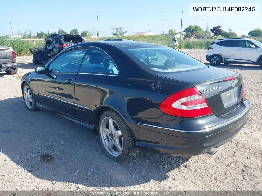 2004 Mercedes-Benz Clk 500 VIN: WDBTJ75J14F082245 Lot: 12342803