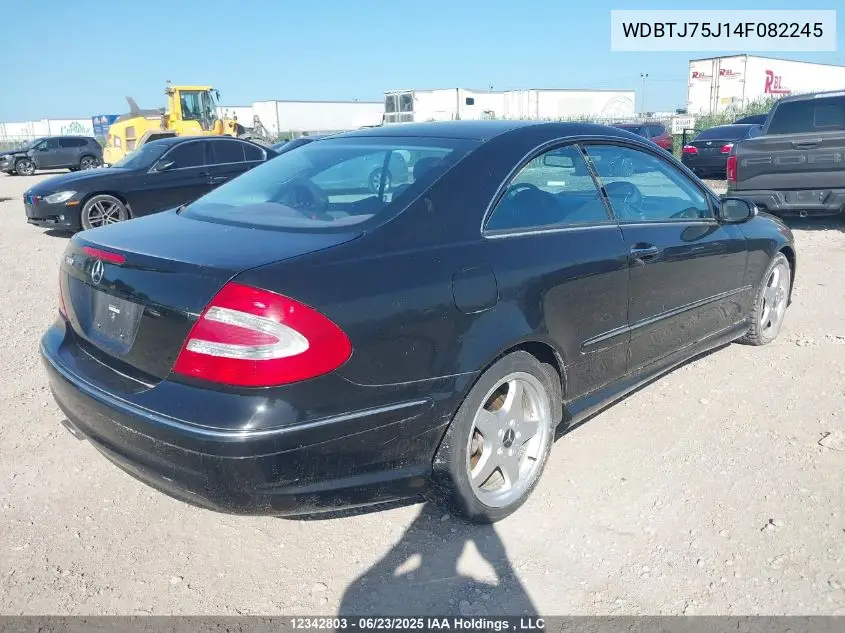 2004 Mercedes-Benz Clk 500 VIN: WDBTJ75J14F082245 Lot: 12342803