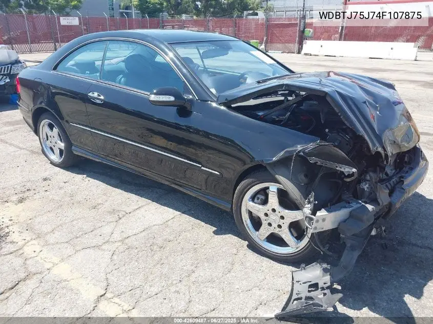 2004 Mercedes-Benz Clk 500 500 VIN: WDBTJ75J74F107875 Lot: 42609487