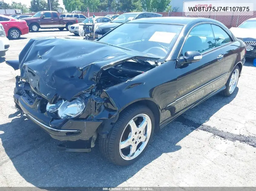 2004 Mercedes-Benz Clk 500 500 VIN: WDBTJ75J74F107875 Lot: 42609487