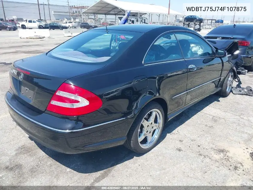 2004 Mercedes-Benz Clk 500 500 VIN: WDBTJ75J74F107875 Lot: 42609487