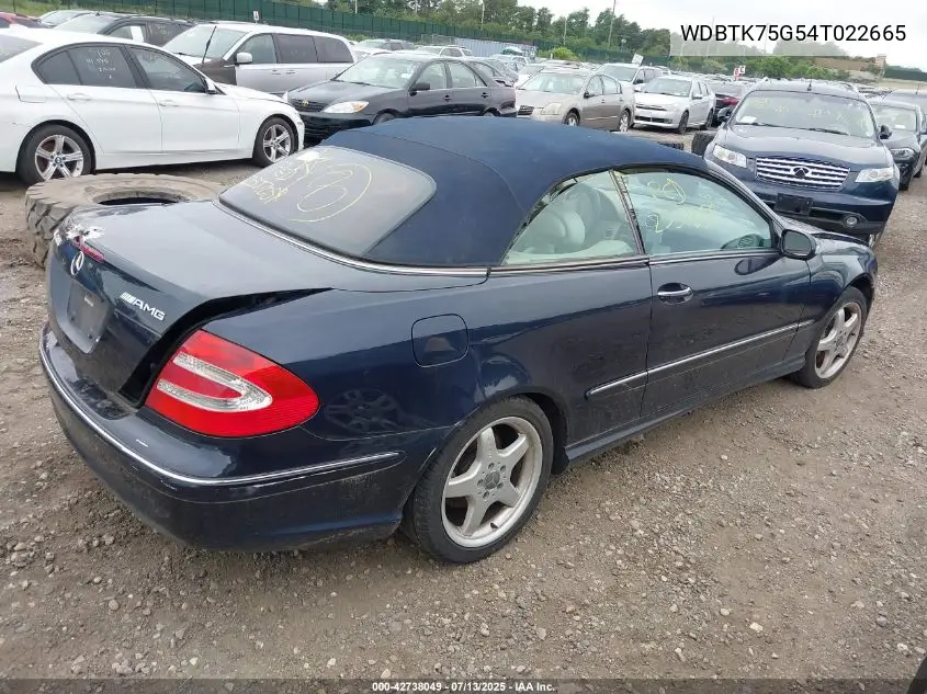 2004 Mercedes-Benz Clk 500 VIN: WDBTK75G54T022665 Lot: 42738049