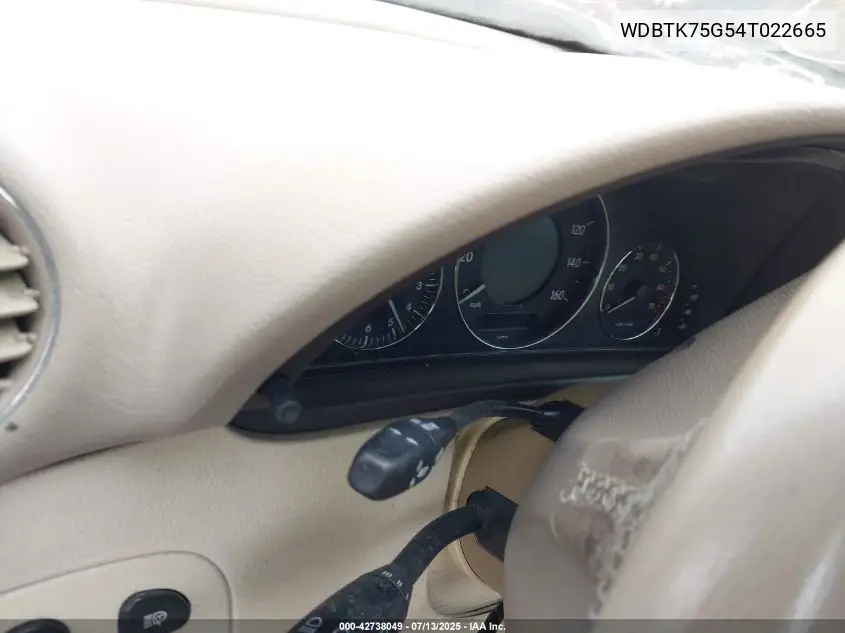 2004 Mercedes-Benz Clk 500 VIN: WDBTK75G54T022665 Lot: 42738049