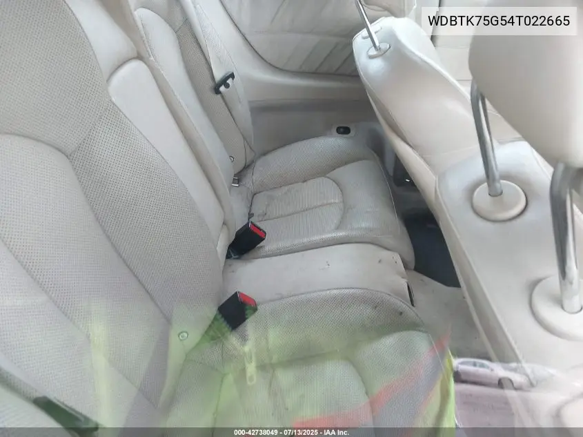 2004 Mercedes-Benz Clk 500 VIN: WDBTK75G54T022665 Lot: 42738049