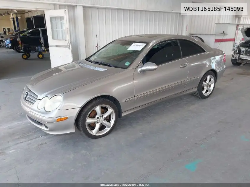2005 Mercedes-Benz Clk 320 VIN: WDBTJ65J85F145093 Lot: 42580482
