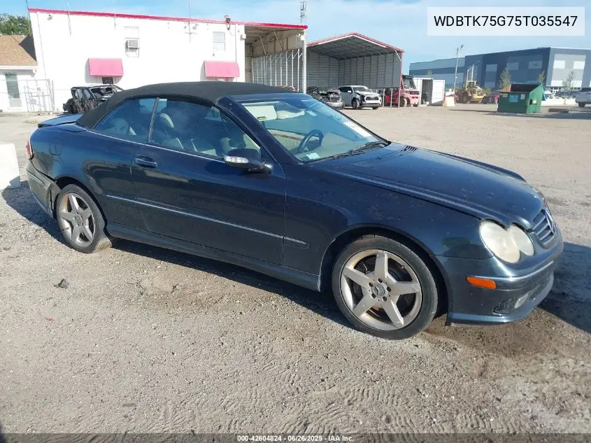 2005 Mercedes-Benz Clk 500 VIN: WDBTK75G75T035547 Lot: 42604824