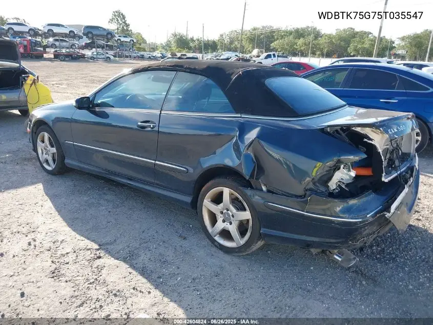 2005 Mercedes-Benz Clk 500 VIN: WDBTK75G75T035547 Lot: 42604824