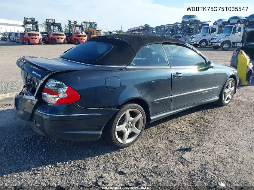 2005 Mercedes-Benz Clk 500 VIN: WDBTK75G75T035547 Lot: 42604824