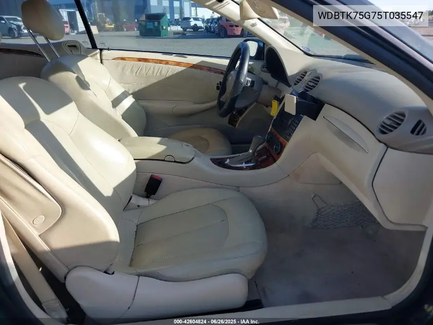 2005 Mercedes-Benz Clk 500 VIN: WDBTK75G75T035547 Lot: 42604824