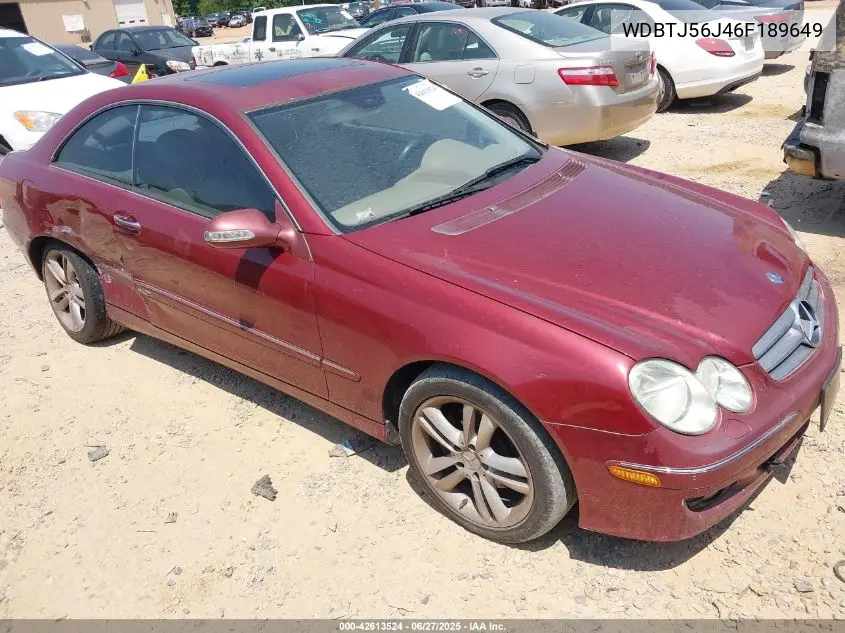 2006 Mercedes-Benz Clk 350 VIN: WDBTJ56J46F189649 Lot: 42613524