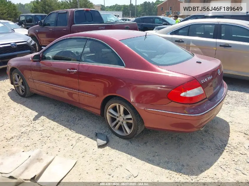 2006 Mercedes-Benz Clk 350 VIN: WDBTJ56J46F189649 Lot: 42613524