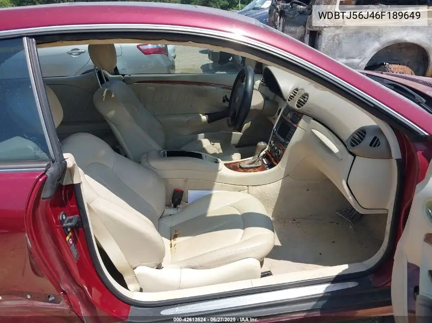 2006 Mercedes-Benz Clk 350 VIN: WDBTJ56J46F189649 Lot: 42613524