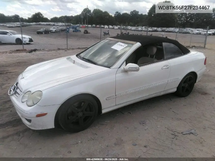 2007 Mercedes-Benz Clk 350 VIN: WDBTK56F27F234467 Lot: 42569835