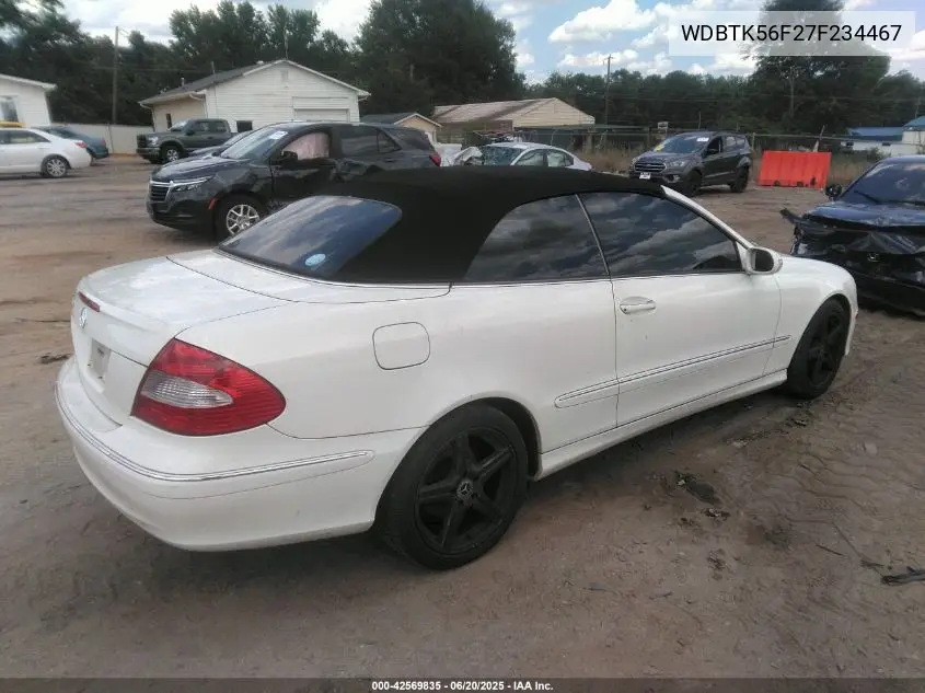 2007 Mercedes-Benz Clk 350 VIN: WDBTK56F27F234467 Lot: 42569835
