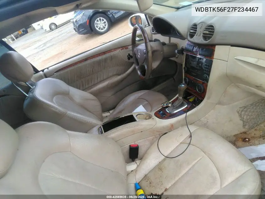 2007 Mercedes-Benz Clk 350 VIN: WDBTK56F27F234467 Lot: 42569835