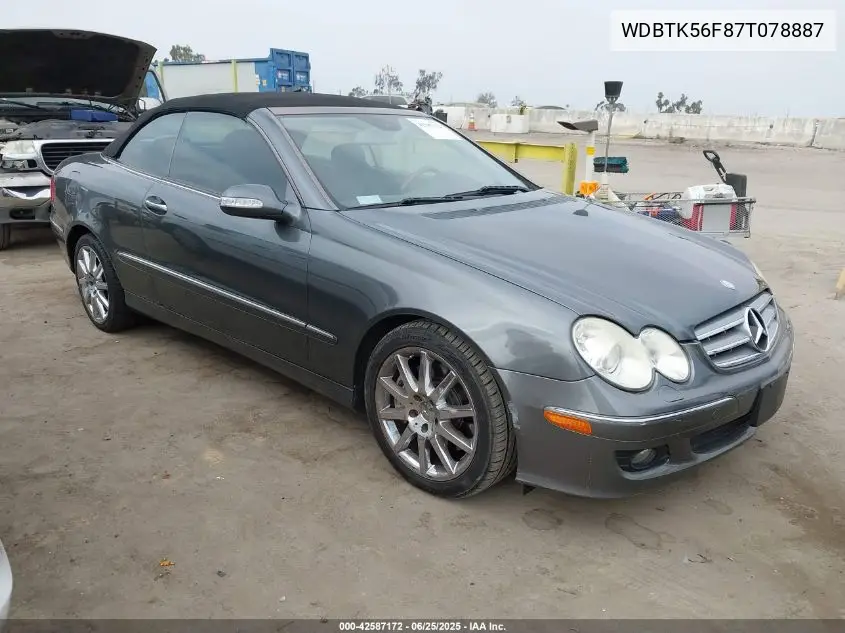 2007 Mercedes-Benz Clk 350 VIN: WDBTK56F87T078887 Lot: 42587172