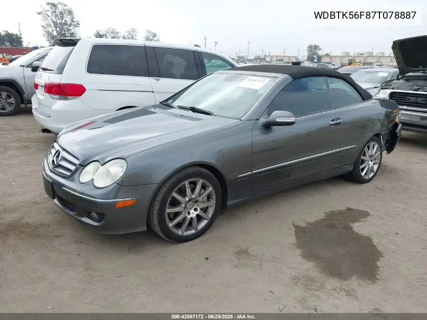 2007 Mercedes-Benz Clk 350 VIN: WDBTK56F87T078887 Lot: 42587172