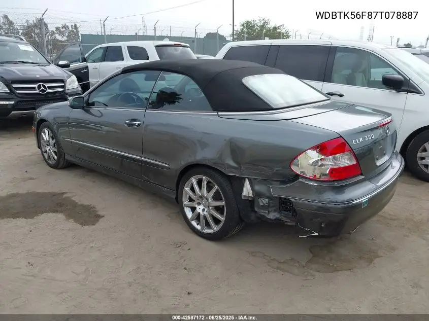 2007 Mercedes-Benz Clk 350 VIN: WDBTK56F87T078887 Lot: 42587172