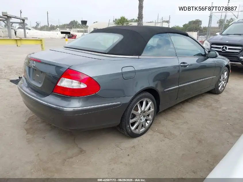 2007 Mercedes-Benz Clk 350 VIN: WDBTK56F87T078887 Lot: 42587172