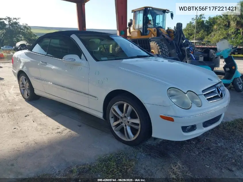2007 Mercedes-Benz Clk 350 VIN: WDBTK56F17F221421 Lot: 42605744