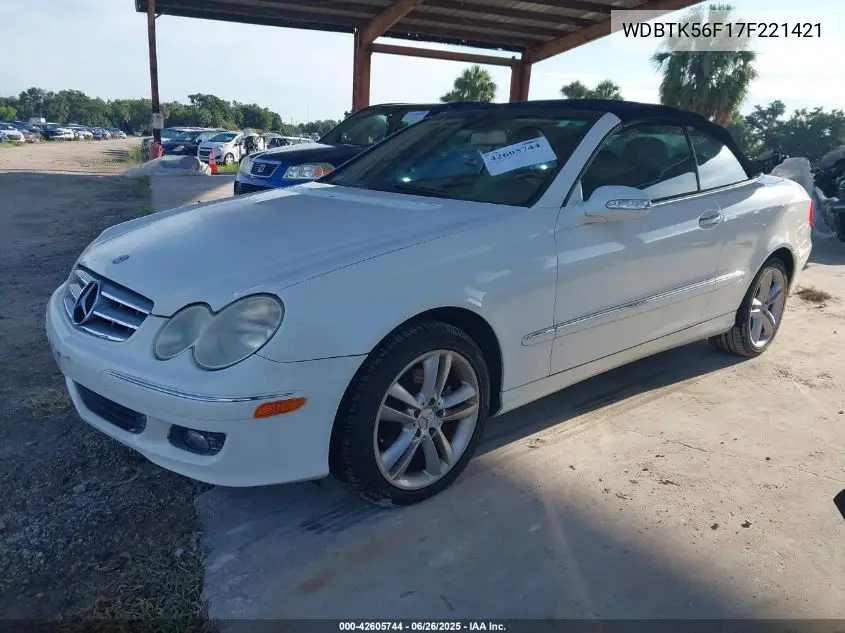 2007 Mercedes-Benz Clk 350 VIN: WDBTK56F17F221421 Lot: 42605744