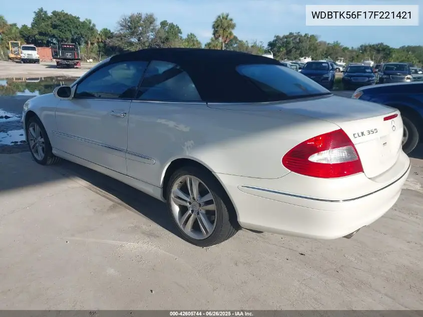 2007 Mercedes-Benz Clk 350 VIN: WDBTK56F17F221421 Lot: 42605744