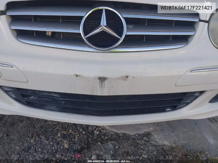 2007 Mercedes-Benz Clk 350 VIN: WDBTK56F17F221421 Lot: 42605744