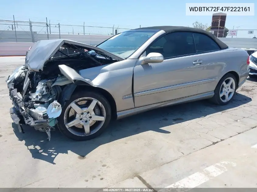 2007 Mercedes-Benz Clk 550 VIN: WDBTK72F47F222161 Lot: 42620771