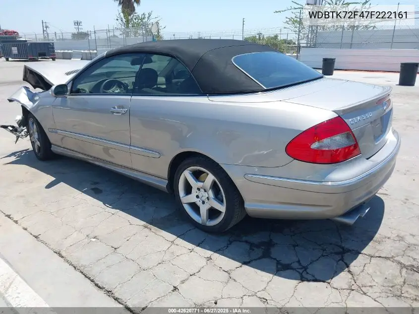 2007 Mercedes-Benz Clk 550 VIN: WDBTK72F47F222161 Lot: 42620771