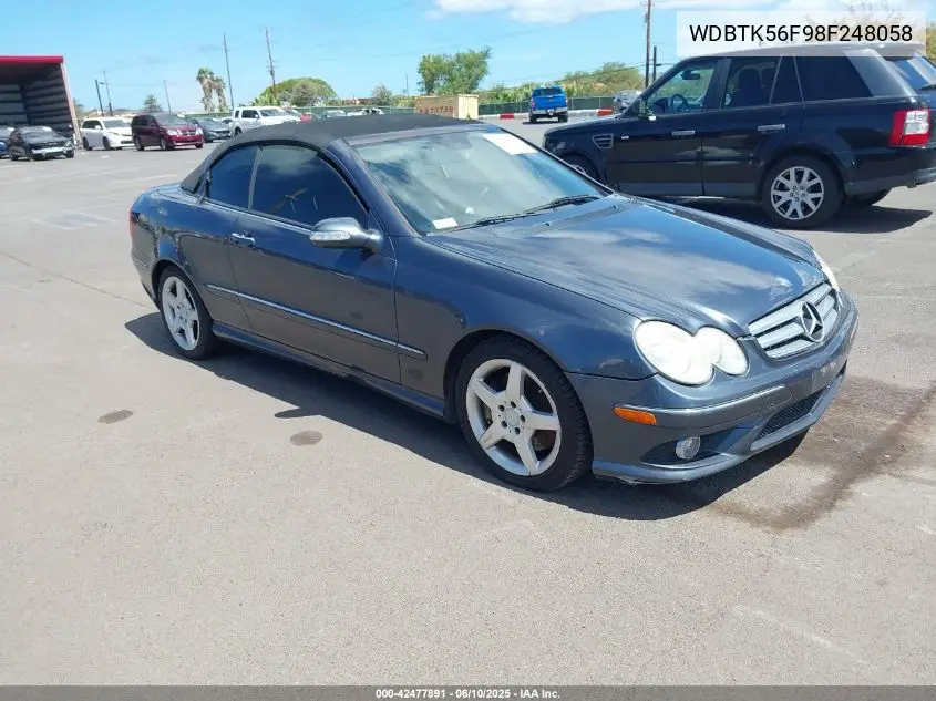 2008 Mercedes-Benz Clk 350 VIN: WDBTK56F98F248058 Lot: 42477891