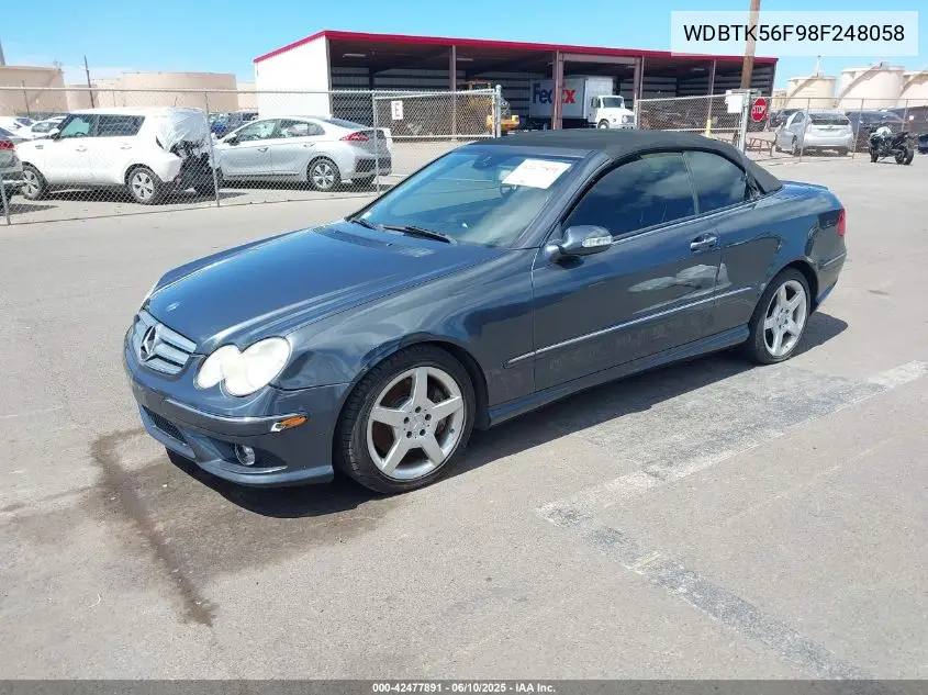 2008 Mercedes-Benz Clk 350 VIN: WDBTK56F98F248058 Lot: 42477891