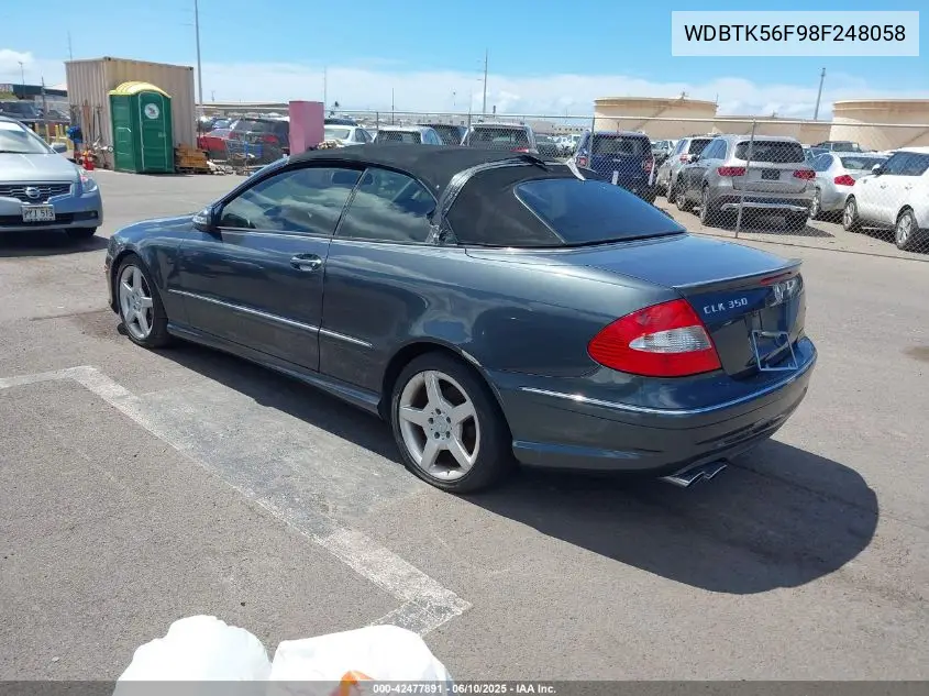 2008 Mercedes-Benz Clk 350 VIN: WDBTK56F98F248058 Lot: 42477891