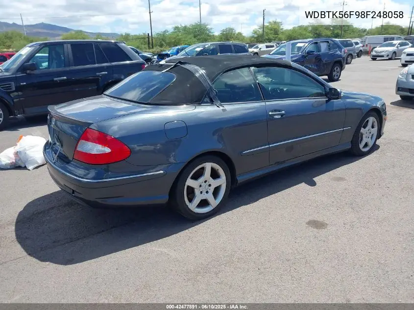 2008 Mercedes-Benz Clk 350 VIN: WDBTK56F98F248058 Lot: 42477891