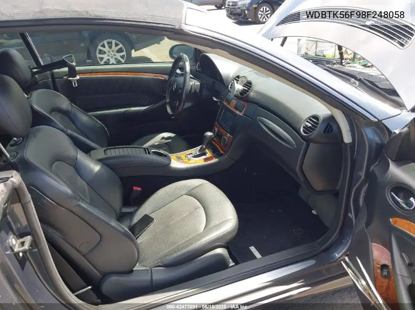 2008 Mercedes-Benz Clk 350 VIN: WDBTK56F98F248058 Lot: 42477891