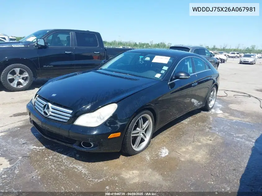 2006 Mercedes-Benz Cls 500 VIN: WDDDJ75X26A067981 Lot: 41946739