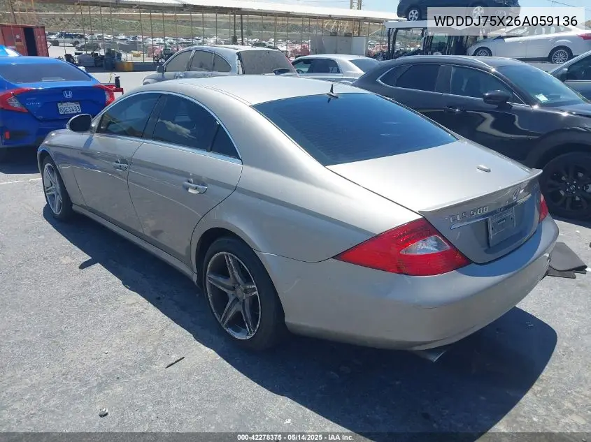 2006 Mercedes-Benz Cls 500 VIN: WDDDJ75X26A059136 Lot: 42278375
