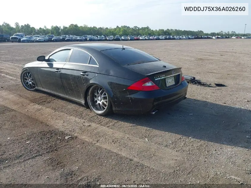 2006 Mercedes-Benz Cls 500 VIN: WDDDJ75X36A026260 Lot: 42489632