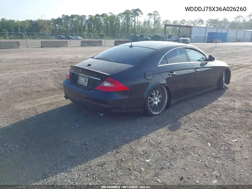 2006 Mercedes-Benz Cls 500 VIN: WDDDJ75X36A026260 Lot: 42489632