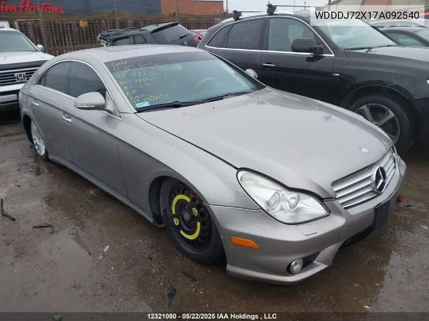 2007 Mercedes-Benz Cls 550 VIN: WDDDJ72X17A092540 Lot: 12321080