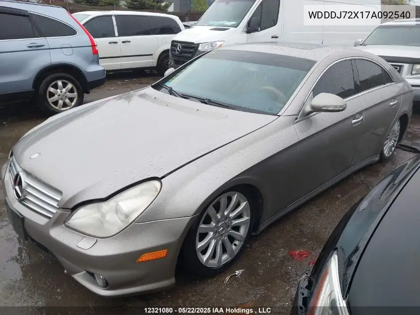 2007 Mercedes-Benz Cls 550 VIN: WDDDJ72X17A092540 Lot: 12321080