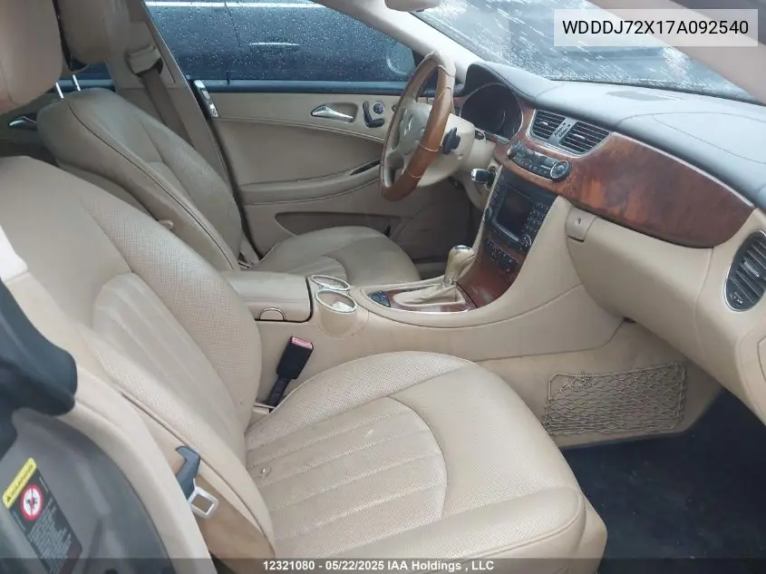 2007 Mercedes-Benz Cls 550 VIN: WDDDJ72X17A092540 Lot: 12321080