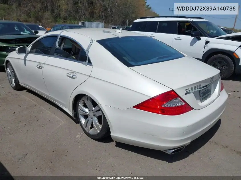 2009 Mercedes-Benz Cls 550 VIN: WDDDJ72X39A140736 Lot: 42123417