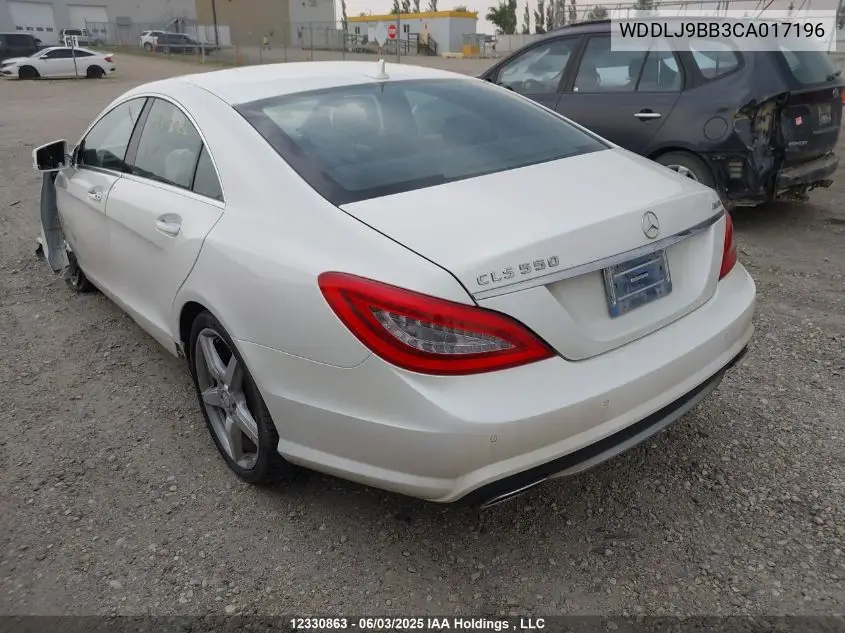 2012 Mercedes-Benz Cls 550 4Matic VIN: WDDLJ9BB3CA017196 Lot: 12330863