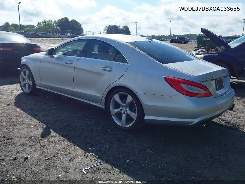 2012 Mercedes-Benz Cls 550 VIN: WDDLJ7DBXCA033655 Lot: 42252855