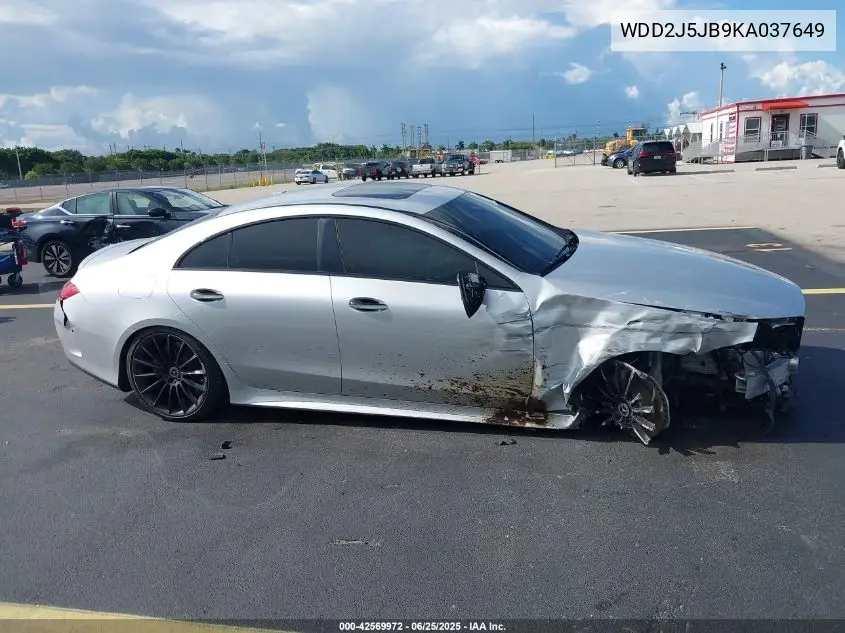 2019 Mercedes-Benz Cls 450 VIN: WDD2J5JB9KA037649 Lot: 42569972