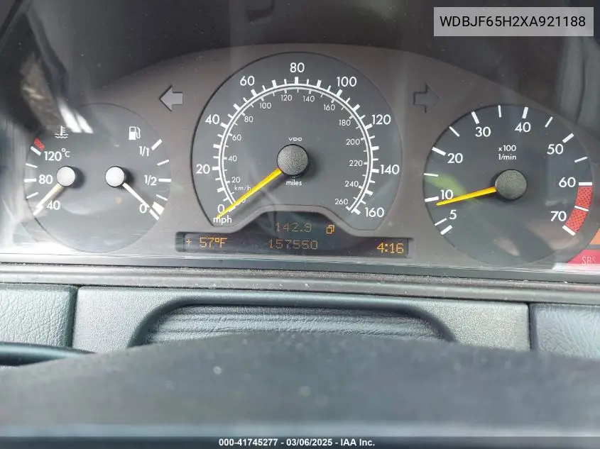 1999 Mercedes-Benz E 320 VIN: WDBJF65H2XA921188 Lot: 41745277