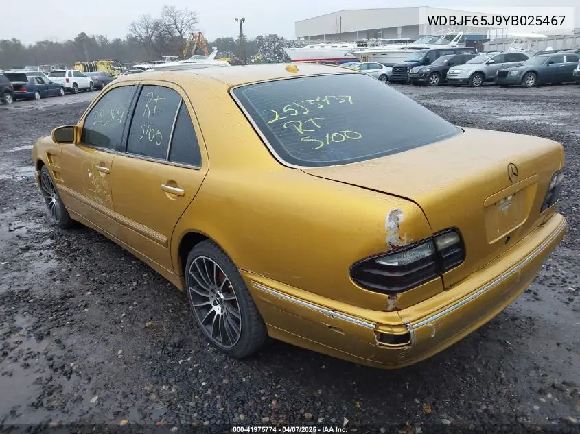 2000 Mercedes-Benz E 320 VIN: WDBJF65J9YB025467 Lot: 41975774