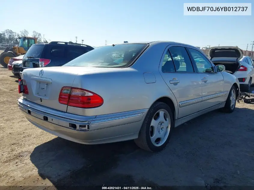 2000 Mercedes-Benz E 430 VIN: WDBJF70J6YB012737 Lot: 42021431